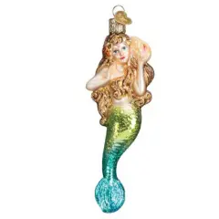 Old World Christmas 5.0 Inch Mermaid Christmas Tree Ornament , Fish Tail Love Sea Multicolored
