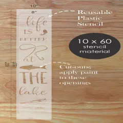 Life at the Lake Vertical Porch Sign Stencil