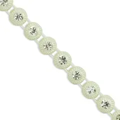 5 yards of Bernadette 5/16" Round Rhinestone Trim | 5 yard cut White