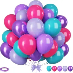 35PC Metallic Purple Pink Red Balloons Decoration - 12 Inch