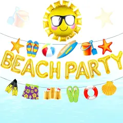 Beach Balloons Banner Party Decoration