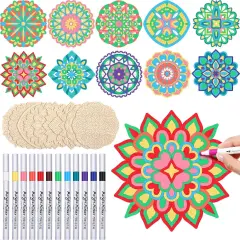 22 Pack DIY Wooden Mandala Art Set
