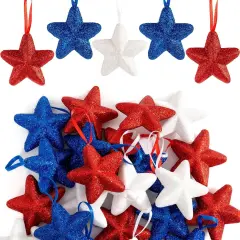6cm - 24 Pcs 4th of July Decorations for Tree Ornaments ,Red White Blue