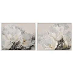 Stupell Industries Soft White Budding Roses 2pc Framed Giclee Set By Igor Levashov