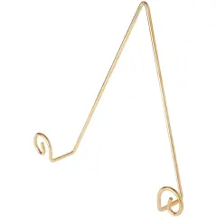Bard's Shiny Gold-toned Wall Mountable Plate Hanger, 10" H x 10.5" W x 2" D (For Plates 10" - 14")