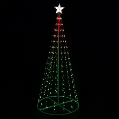 Northlight LED Lighted Color Changing Multiple Function Outdoor Christmas Cone Tree - 6' White