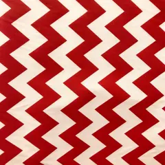 1 Yard Red Zigzag Stripe One Inch Poly Cotton fabric 59/60 Inch Width