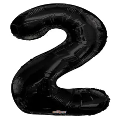 34" Numeral 2 Balloon - Black, 1ct