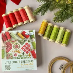 Aurifil Little Quaker Christmas Thread Set by Susan Ache | (10 Aurifloss Cotton Small Spools.)