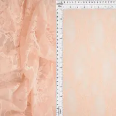 1 Yard Floral Lace Fabric, 58/60&Prime; Wide Nylon Spandex Blend PEACH