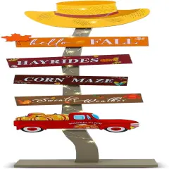 Lighted Hello Fall Wood Porch Sign