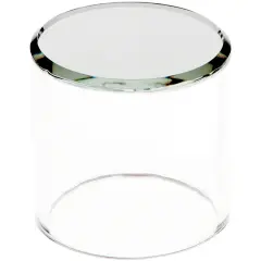 Plymor Clear Acrylic Cylinder Display Riser with Mirror Top, 2" H x 2" D