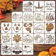 Fall Stencils - Autumn Thanksgiving Pumpkin Paint Stencils - (20x6in)