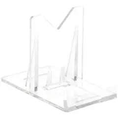 Plymor Clear Acrylic Sliding-Back Adjustable Display Easel, 2" H x 1.5" W x 2.625" D
