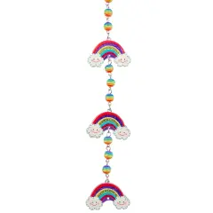 John Bead 7in Acrylic Rainbow with Clouds Bead Strand