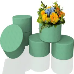 6 Pcs 6.5 Inch Round Floral Foam Blocks for Fresh and Artificial Flowers Arrangements, Dry and Wet Floral Foam for Wedding, Aisle Flowers, Party Decoration and Florist