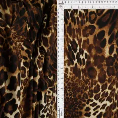 1 Yard DTY Brushed Animal Print Fabric Soft Polyester Spandex Blend 58/60 Inch Wide BROWN
