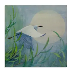 Stupell Industries Soaring Snowy Egret Canvas By Floy Zittin