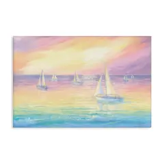 Stupell Industries Prismatic Rainbow Hued Seascape Canvas By Georgia Janisse