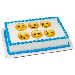 emoji&trade; Full of Smiles Edible Cake Topper Image 1/4 sheet
