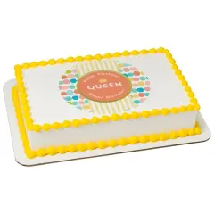 Happy Birthday Queen Edible Cake Topper Image 1/4 sheet