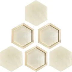 Hexagon Wood Canvas for Crafts, Framed Wooden Panel Boards for Painting (8x9 in,6 Pack)