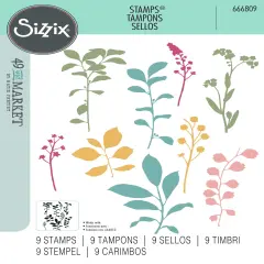 Sizzix A5 Clear Stamps By 49 And Market-Fine Stems 01