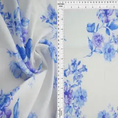 1 Yard Airflow Floral Print Fabric, 57&Prime; Wide Viscose Nylon Blend VIOLET