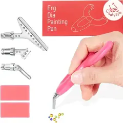 Ergonomic Diamond Art Pen Kit with 3 Metal Tips, Diamond Art Accessories with Glue For 5D Painting, Diamond Drill Pen Kit for Adults