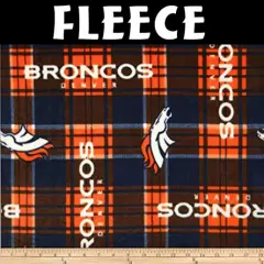 Licensed NFL Denver Broncos Plaid Fleece 6432-D Fabric by the Yard