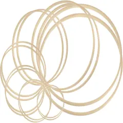 14 Pieces 7 Sizes Wooden Bamboo Floral Hoop Set Macrame Craft Wreath Round Wooden Hoops for DIY Wreath Decor Dream Catcher and Crafts Making