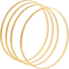 13 Inch Wooden Bamboo Floral Hoop, 4Pack Craft Rings for DIY Wedding Wreath Decor, Dream Catcher and Hanging Crafts