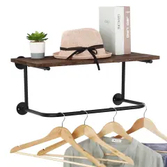 Wall-Mounted Coat Rack Shelf, Wall-Mounted Clothing Rack