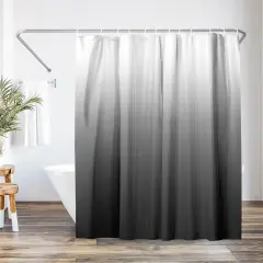 Americanflat 71x74 Ombre Grey Shower Curtain - Water Resistant - Polyester Fabric