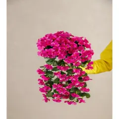 Artificial Hanging Flowers Plants for Outdoor Spring Decoration Silk Violet Vines for Outside Summer Decoration Purple Orchid Fake Flowers Porch Planter Balcony Fuchsia