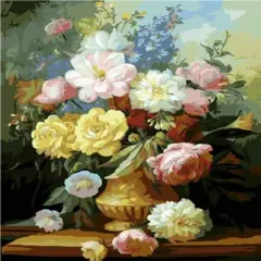 DIY Oil Painting Paintworks Paint by Number for Kids and Adults (16''Wx20''L , Peony Flower)