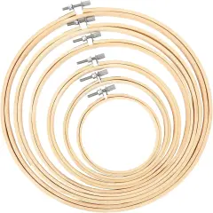 6 Pieces Embroidery Hoops Adjustable Circle Cross Stitch Hoop Ring 4 inch to 10 inch Bulk Round Embroidery Hoop for Art Craft Handy Sewing and Christmas Decoration