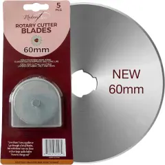 60mm Rotary Cutter Replacement Blades, 5 Tungsten Steel Blades | Cuts Thick Layers of Fabric, Felt, Leather and Vinyl &ndash; Compatible with Fiskars, Olfa, Clover and Other Brands