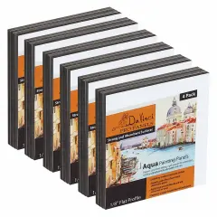 Jerry's Artarama Da Vinci Aqua Pro Panels - 6x6" - Pack of 24 - 1/8" Thick Rigid Watercolor Board with Acid-Free Surface, Clay-Infused Gesso, Ideal Watercolor Boards for Painting Mixed Media