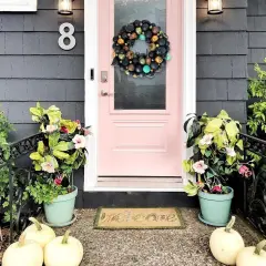 20 Inch Fall Wreath with Skeleton