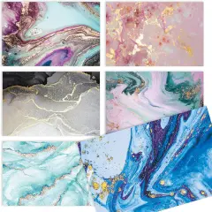 50-Pack All Occasion Greeting Cards, Marble Natural Stone Designs, Assorted Blank Note Cards/Envelopes, High Gloss Finish, 4 x 6 inch, 6 Designs, Blank Inside