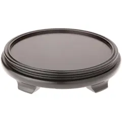 Plymor Black Round Wood Veneer Footed Display Base, 11.75" W x 11.75" D x 2.25" H (10" Display Diameter)