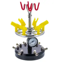 6 Station Airbrush Holder with Air Manifold - Holds 8 Airbrushes with Regulated Air Flow Control - Airbrush Stand for Artists and Modelers