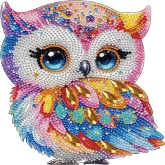 Colorful Owl Tabletop Crystal Diamond Art Kits for Adults,Special Shaped Crystal Owl Diamond Painting Kits for Beginners,Diamond Art Desktop Kits for Home Wall Decor.