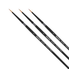 Creative Mark Beste Golden Taklon Round #1 Pack of 3 Artist Brushes, Professional Watercolor Brushes, For Acrylic Painting, Short Handle, Sharp Edges, Hand-Tied & Shaped