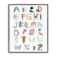 Stupell Industries Animal Shaped Alphabet Framed Giclee By Carla Daly