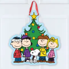 Collections Etc Holiday Peanuts Festive Hanging Door D&eacute;cor