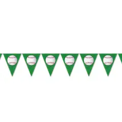12 Pack Bulk Baseball Party Pennant Banner
