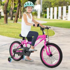 16/18 Inch LED Lighted Kids Bike with Training Wheels & Headlight