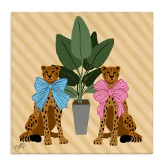 Stupell Industries Fashion Cheetahs with House Plant Canvas By Elizabeth Medley